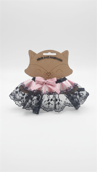 Kedi ve Köpek Prenses Siyah Dantel Tasma