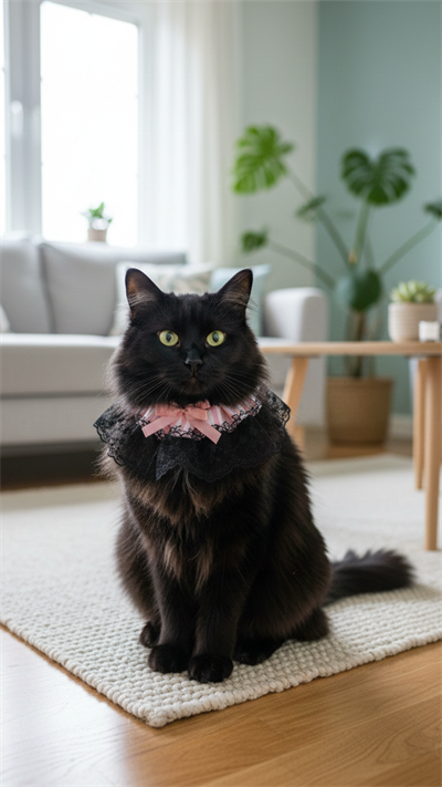 Kedi ve Köpek Prenses Siyah Dantel Tasma