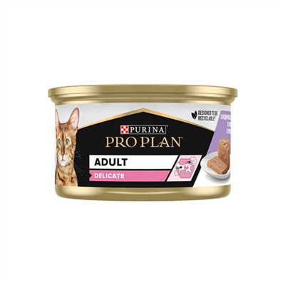 Pro Plan Delicate Hindi Etli Yetişkin Kedi Konservesi 85gr