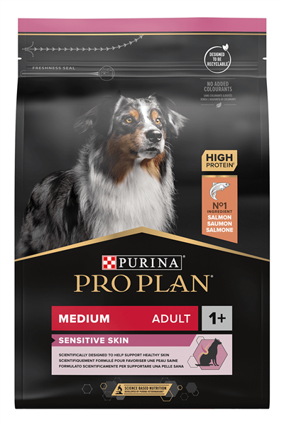 Pro Plan Medium Sensitive Skin Somonlu ve Pirinçli Yetişkin Orta Irk Köpek Maması 3kg