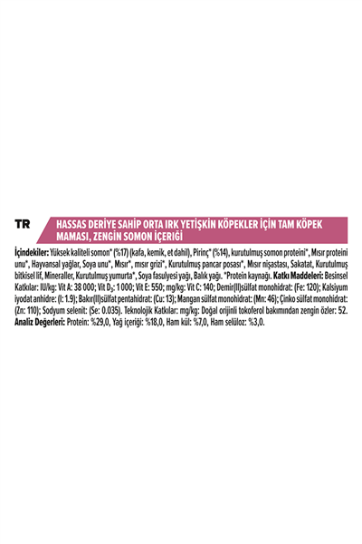 Pro Plan Somonlu Orta Irk Hassas Derili Yetişkin Köpek Maması 14kg