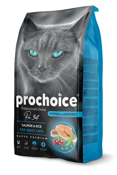 ProChoice Pro 34 Somonlu ve Pirinçli Düşük Tahıllı Yetişkin Kedi Maması 2 kg