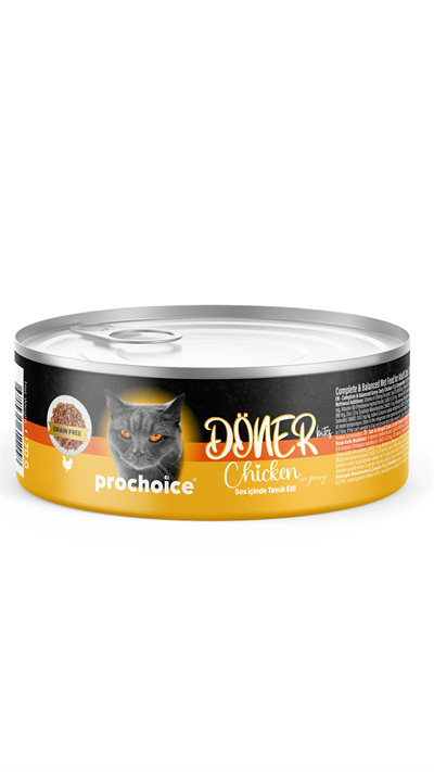 Prochoice Döner Chicken, Sos İçinde Tavuk Etli Tam & Dengeli Yetişkin Kedi Maması 70 gr