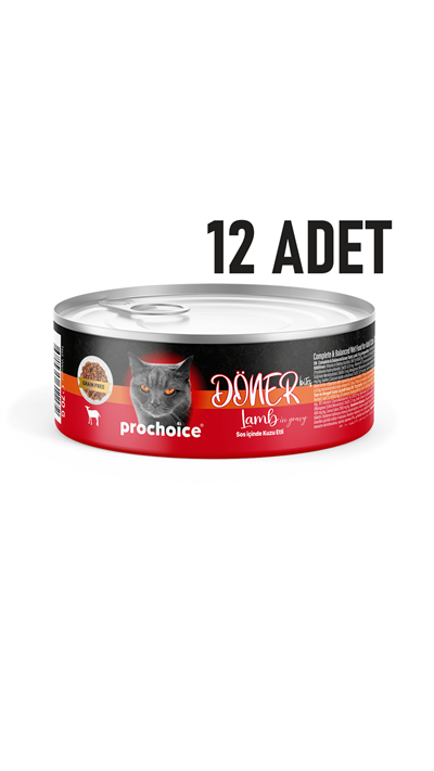 Prochoice Döner Lamb, Sos İçinde Kuzu Etli Tam & Dengeli Yetişkin Kedi Maması 70gr