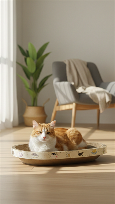 Racing M Karton Kedi Tırmalama Elips Kedi Yatağı 54 × 37 × 9 cm