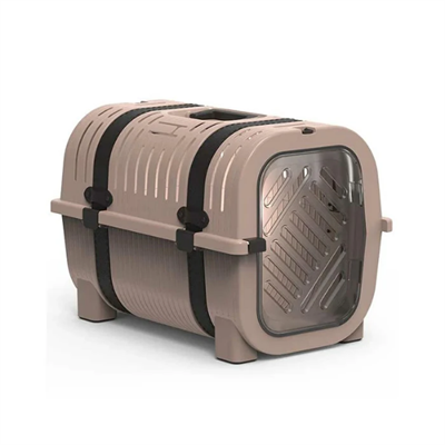 Rainbow Krem Kahve Kemerli Kedi Köpek Taşıma Çantası 51x33x36 Cm