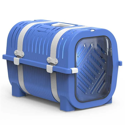 Rainbow Mavi Beyaz Kemerli Kedi Köpek Taşıma Çantası 51x33x36 Cm