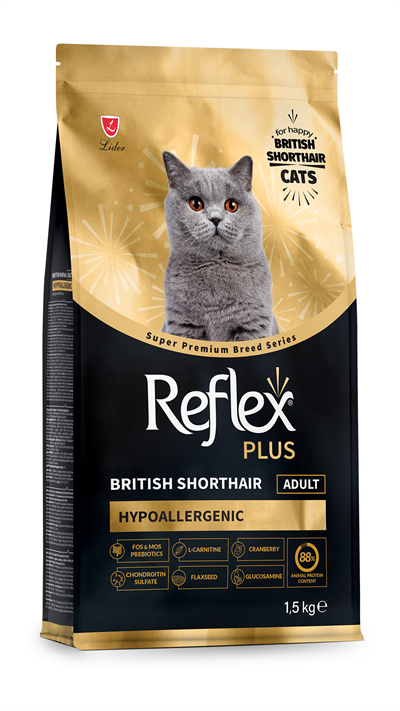 Reflex Plus HypoAllergenic British Shorthair Yetişkin Kedi Maması 1,5kg