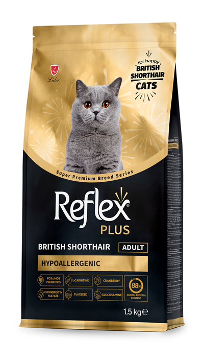 Reflex Plus HypoAllergenic British Shorthair Yetişkin Kedi Maması 1,5kg