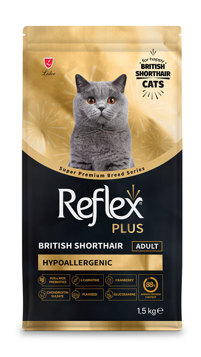 Reflex Plus HypoAllergenic British Shorthair Yetişkin Kedi Maması 1,5kg