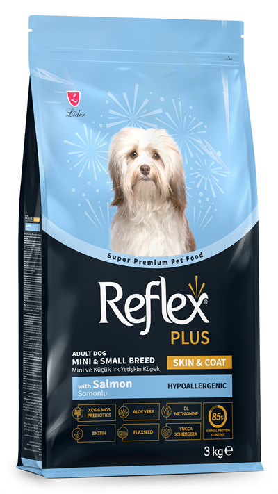 Reflex Plus Skin & Coat Somonlu Mini ve Küçük Irk Yetişkin Köpek Maması 3 Kg