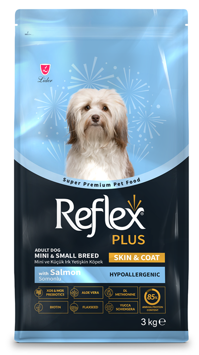 Reflex Plus Skin & Coat Somonlu Mini ve Küçük Irk Yetişkin Köpek Maması 3 Kg