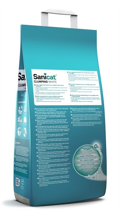 Sanicat Clumping White Kokusuz Hızlı Topaklanan Beyaz Kedi Kumu 10lt