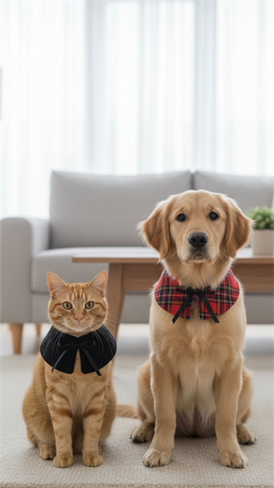 Kedi ve Köpek Siyah Panço Tasma