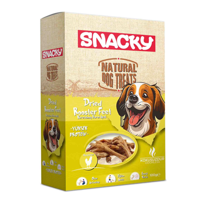Snacky Kurutulmuş Horoz Ayak Köpek Ödül Maması 100gr