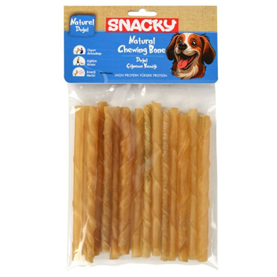 Snacky Natural Köpekler İçin Burgulu Çiğneme Kemiği 13cm (15li)