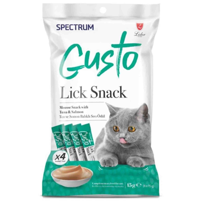Spectrum Gusto Ton Balığı ve Somonlu Sıvı Kedi Ödül Maması 15gr (4lü)