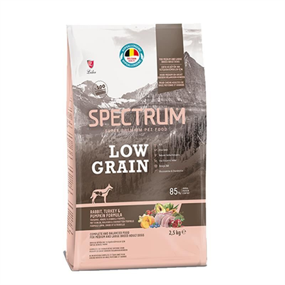 Spectrum Tavşanlı Hindili ve BalKabaklı Düşük Tahıllı Yetişkin Köpek Maması 2.5kg