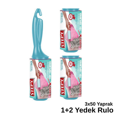 Stepy Kedi Ve Köpek Tüy Toplayıcı Rulo 1+2 Yedek Rulo 3X50 Yaprak