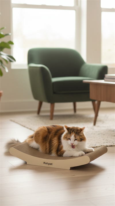 Valley Kavisli Karton Kedi Tırmalama Ünitesi (44 x 21 x 8 cm)