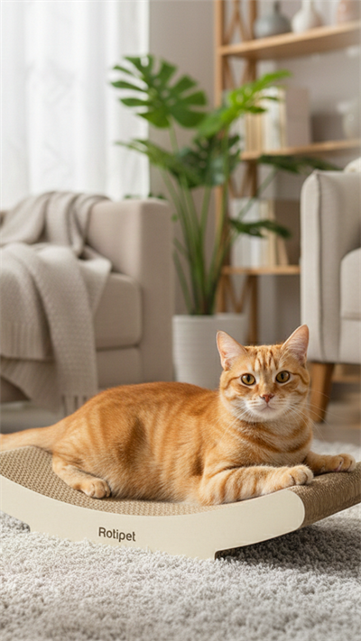 Valley Kavisli Karton Kedi Tırmalama Ünitesi (44 x 21 x 8 cm)