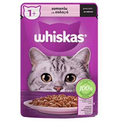 Whiskas Pouch Sos İçinde Somonlu Yetişkin Kedi Konservesi 85 gr