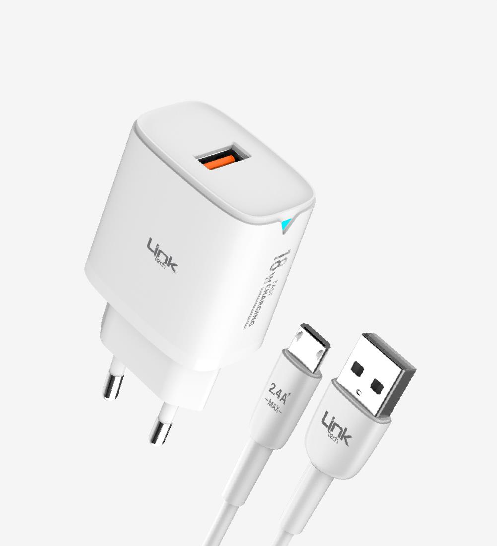 C305 Strong Micro USB Kablolu 18W Hızlı Şarj Adaptörü