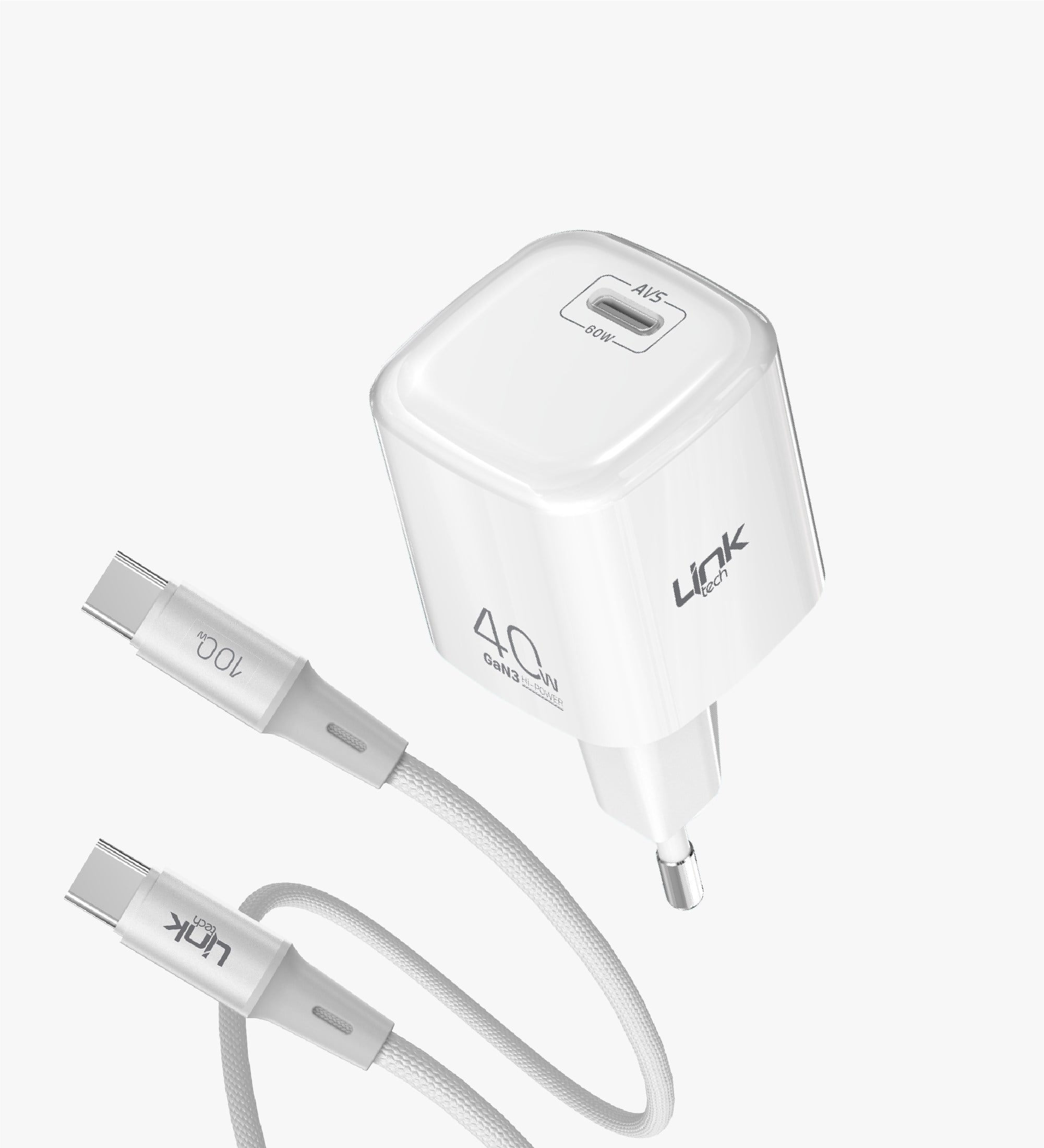 G864 Safe Type-C Kablolu 40W GaN AVS Hızlı Şarj Adaptörü