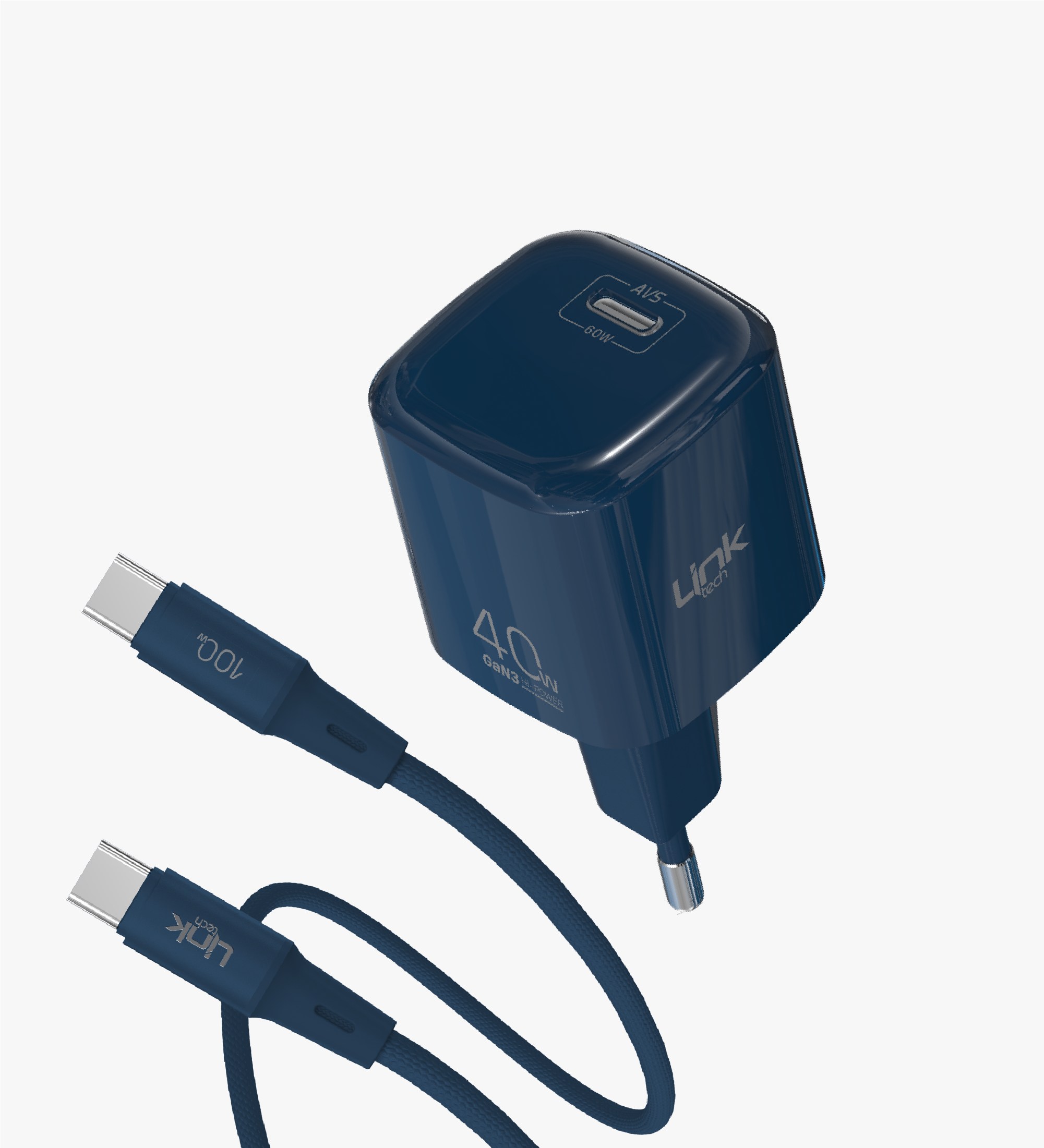 G864 Safe Type-C Kablolu 40W GaN AVS Hızlı Şarj Adaptörü