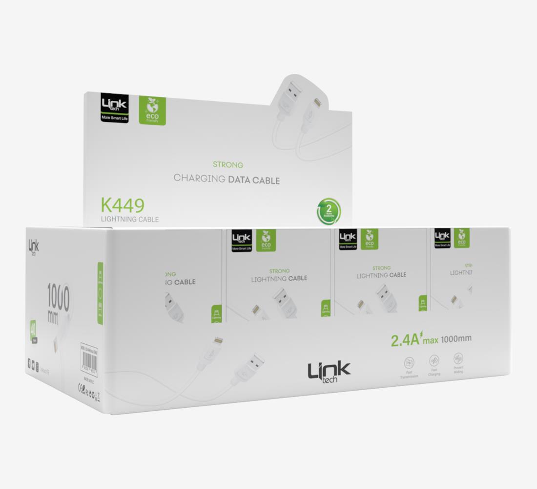 K449 Strong 1M 2.4A USB-A → Lightning Çevre Dostu Şarj Kablosu