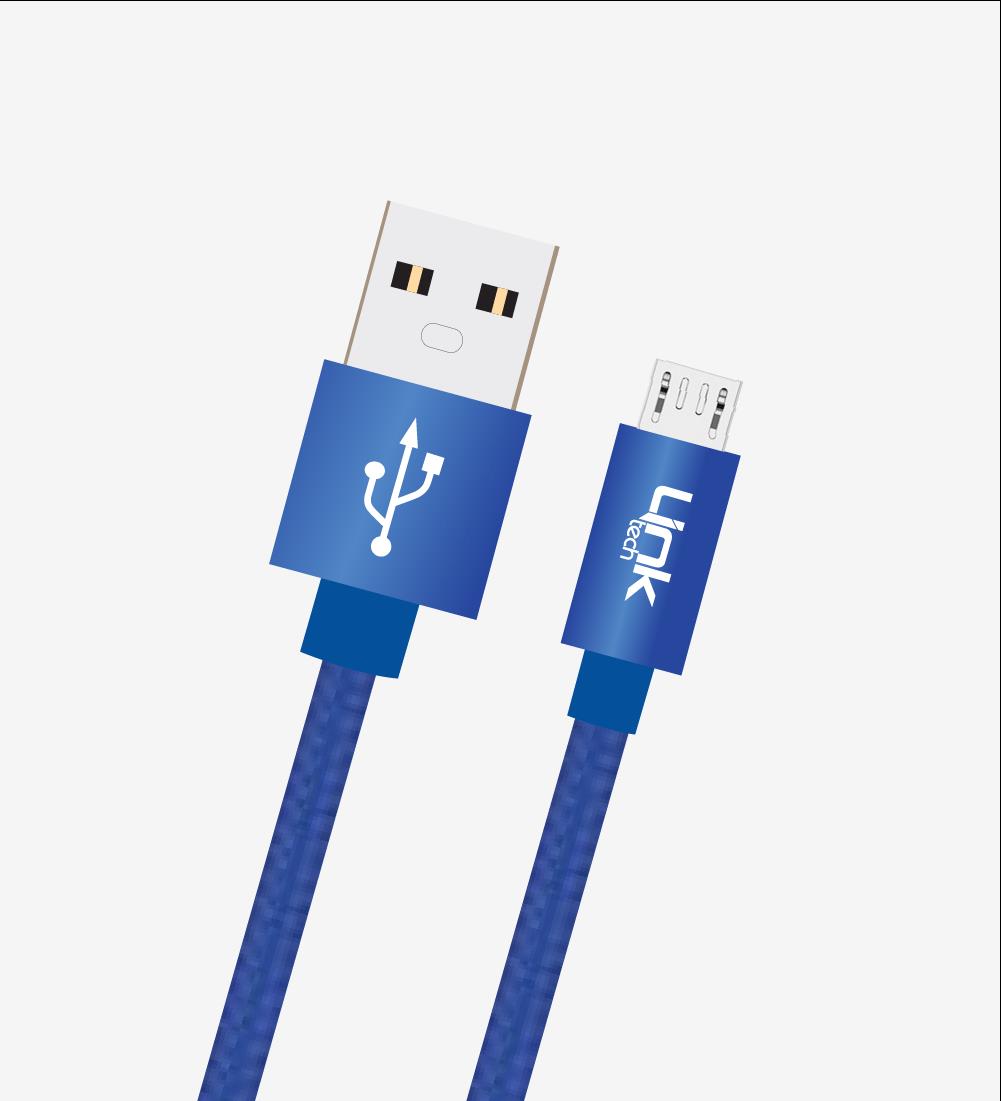 K542 Safe 30cm Metal Başlı Örgülü USB Mikro Powerbank Şarj Kablosu