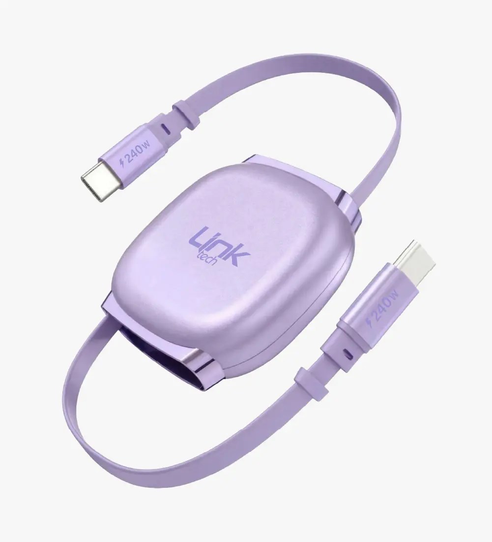 KN01 Süper Hızlı 240W Tip-C - Tip-C Manyetik Geri Çekilebilir Şarj Kablosu