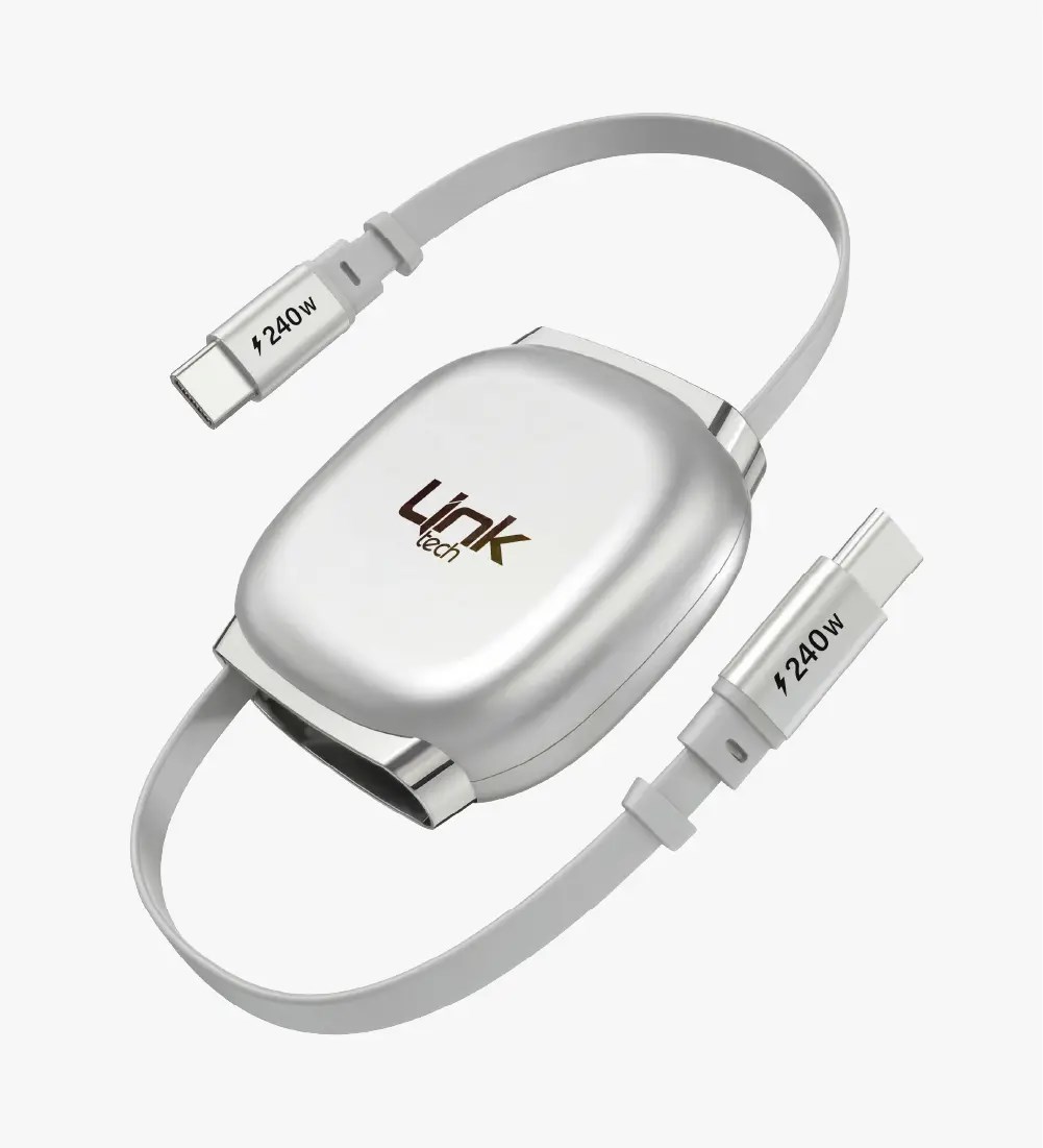 KN01 Süper Hızlı 240W Tip-C - Tip-C Manyetik Geri Çekilebilir Şarj Kablosu