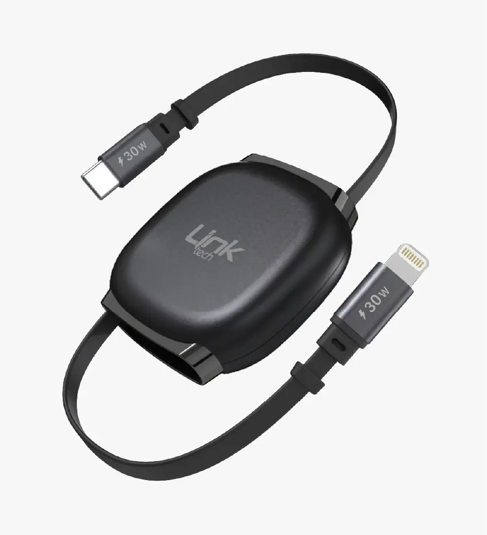 KN02 Hızlı 30W Tip-C - Lightning Manyetik Geri Çekilebilir Şarj Kablosu