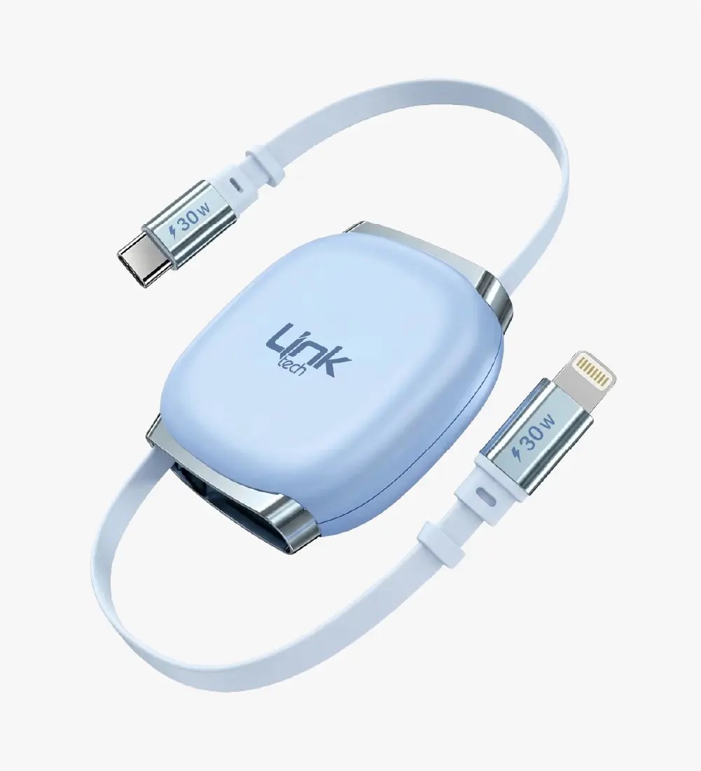 KN02 Hızlı 30W Tip-C - Lightning Manyetik Geri Çekilebilir Şarj Kablosu