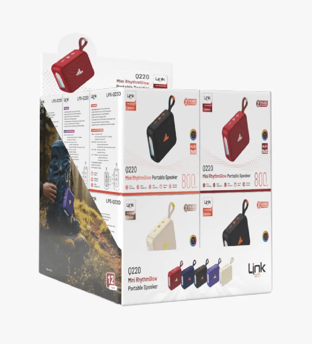 Q220 Mini RGB Işıklı TWS Bluetooth Hoparlör  (12'li Paket)