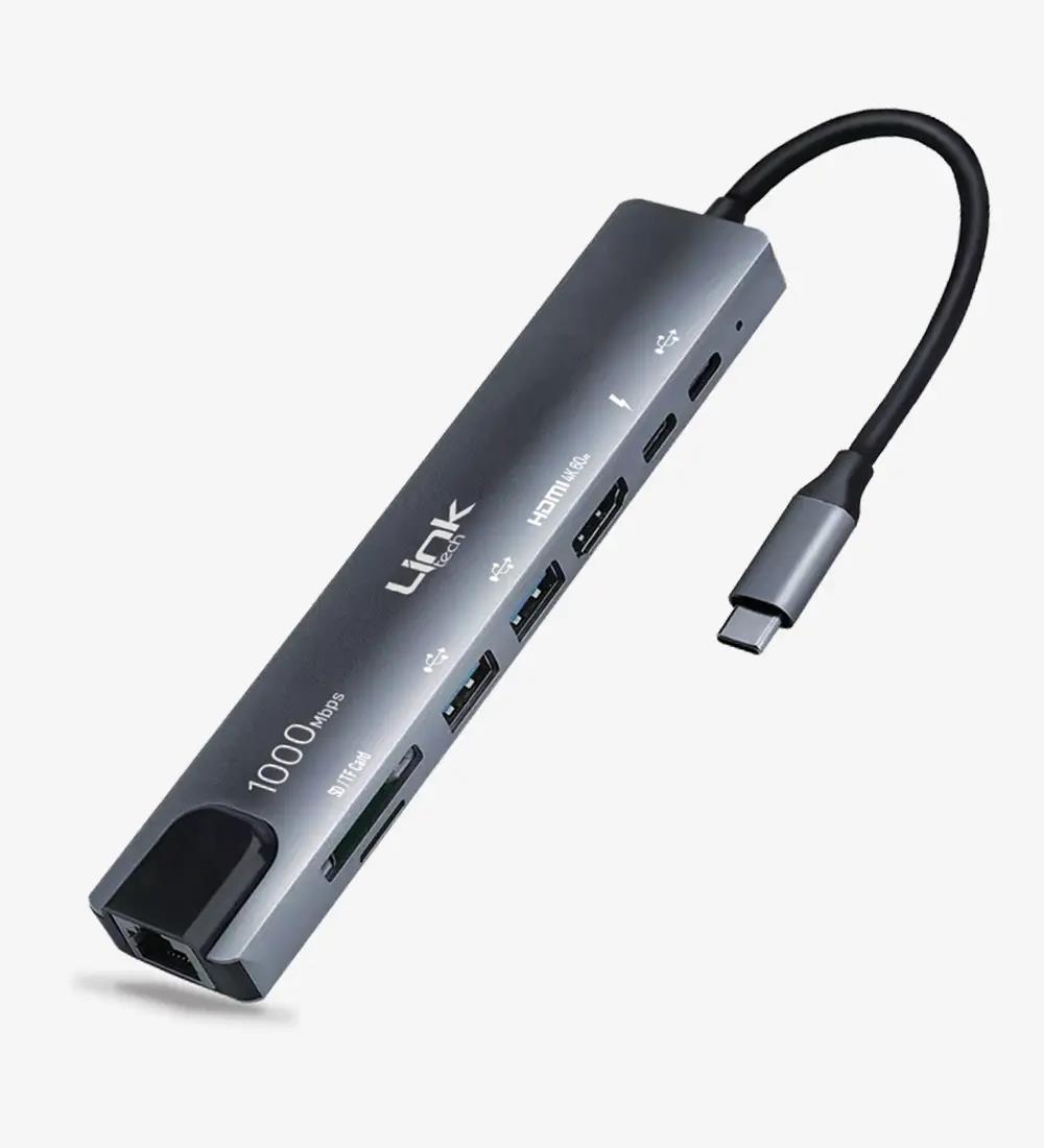 A205 Premium 8’li 1 İnternet Kartı (RJ45), HDMI, Type-C Çoklu Bağlantı Noktası ve Kart Okuyucu