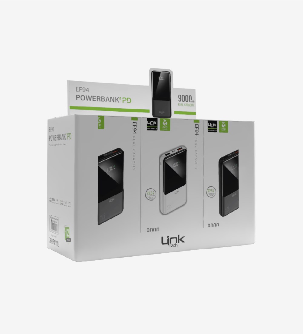 EF94 Strong 22.5W Çevre Dostu 9000mAh Powerbank 12'li Paket