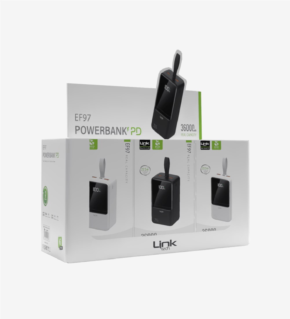 EF97 Strong 22.5W Çevre Dostu 36000mAh Powerbank 6'li Paket