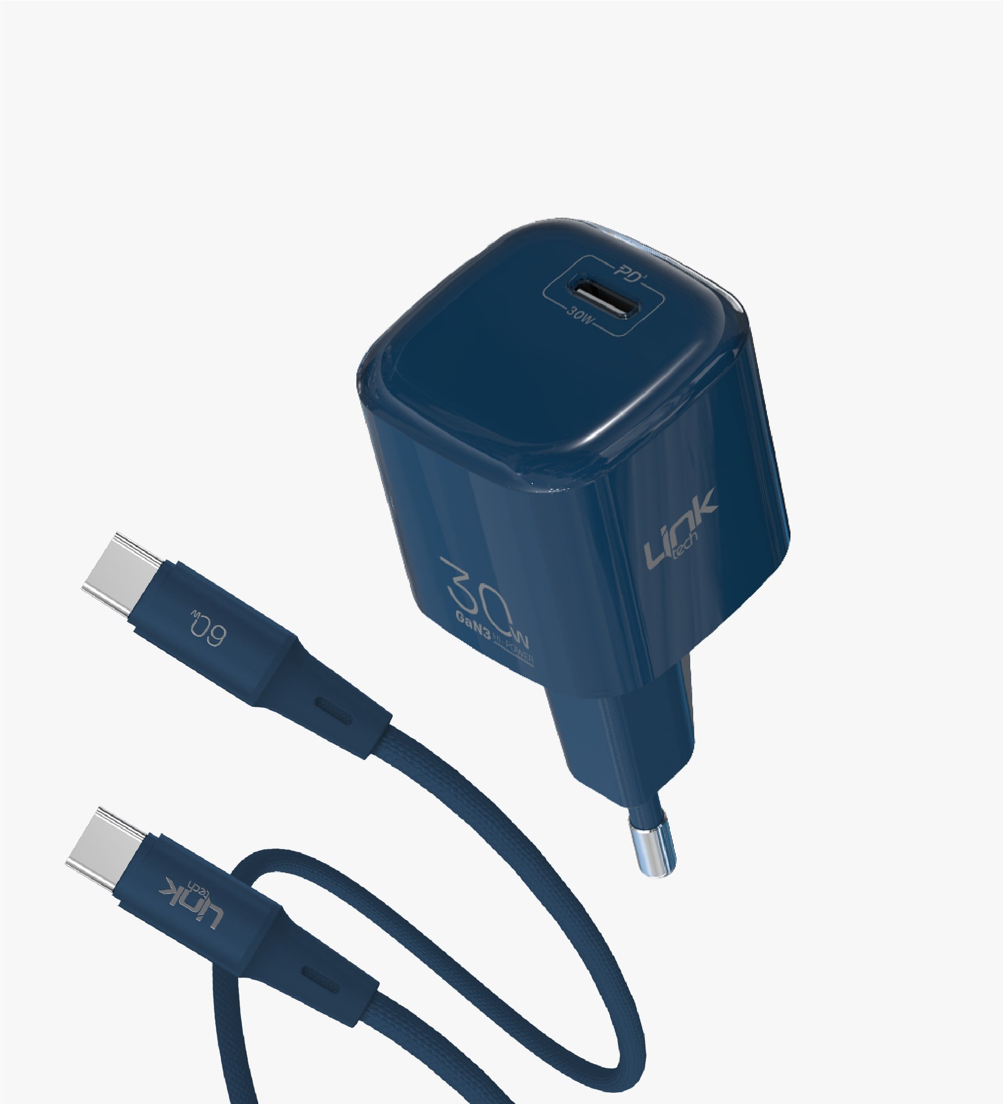 G823 Safe Type-C Kablolu 30W GaN Hızlı Şarj Adaptörü