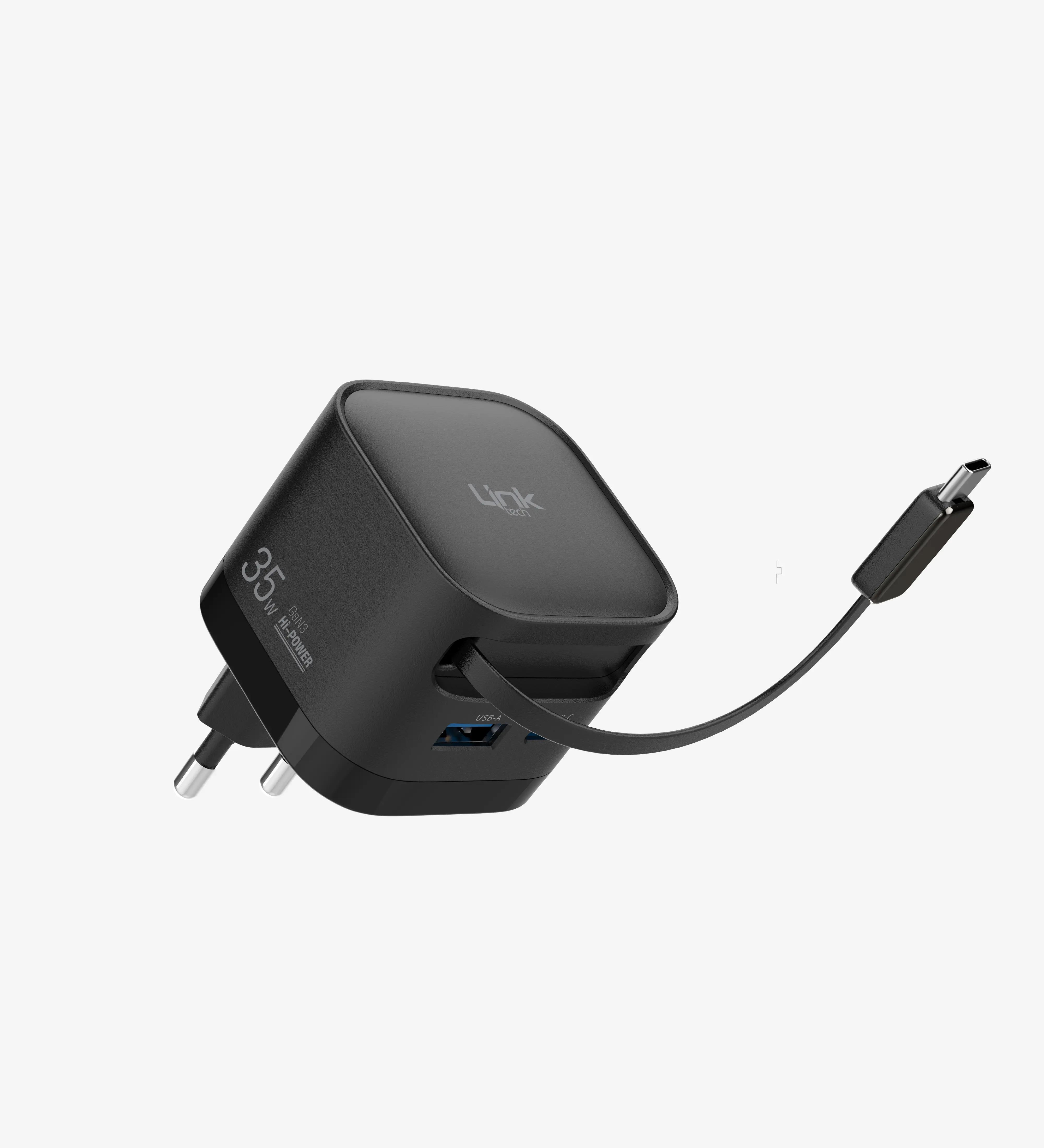 G855 Premium 35W 2 Girişli Type-C Kablolu GaN Şarj Adaptörü