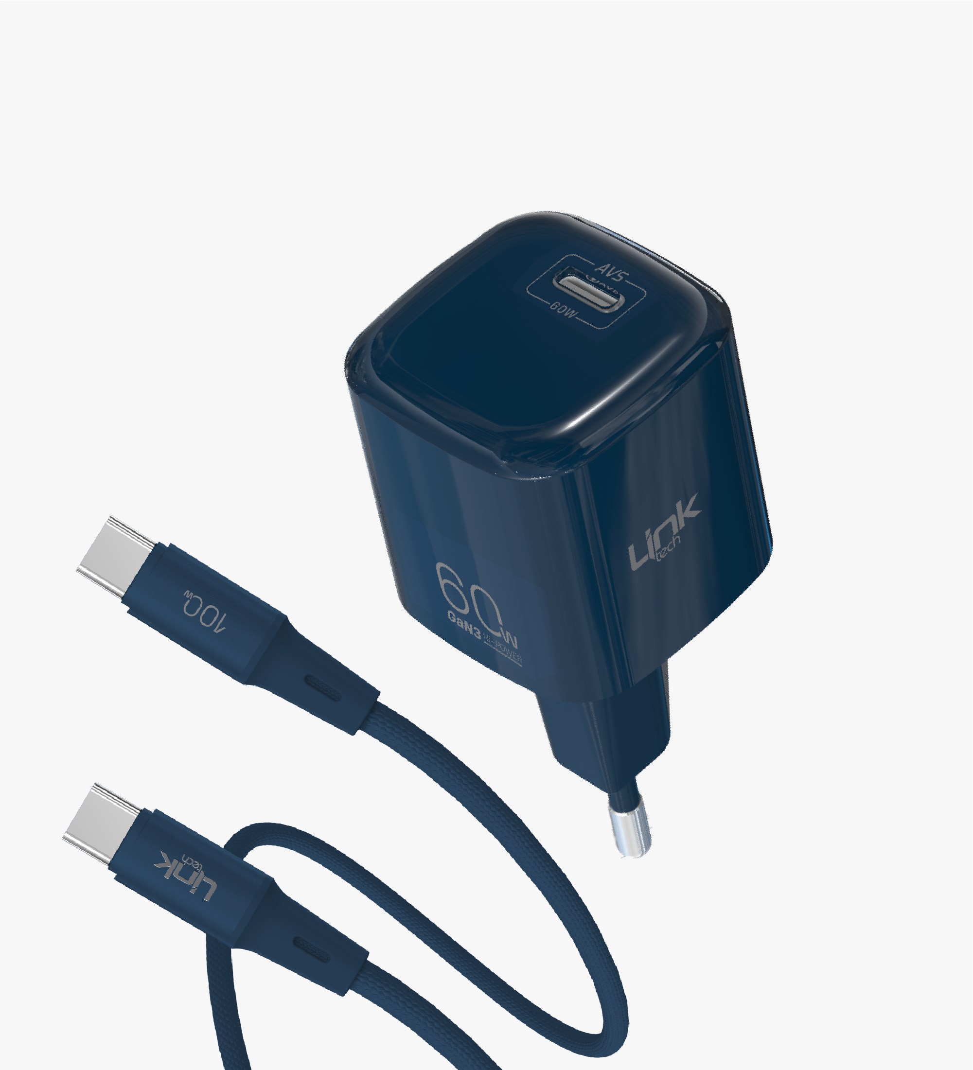G866 Safe Type-C Kablolu 60W GaN AVS Hızlı Şarj Adaptörü