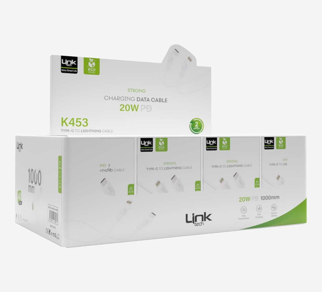 K453e Strong 1M PD 20W Tip-C → Lightning Çevre Dostu Şarj Kablosu