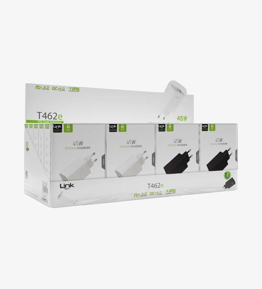 T462e Strong Çevre Dostu 45W PD Çift Port Hızlı Şarj Başlığı 20'li Paket