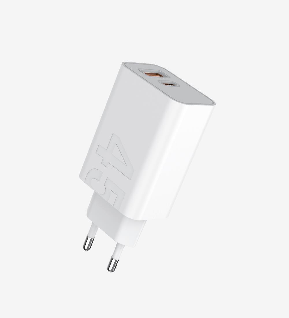 T462e Strong Çevre Dostu 45W PD Çift Port Hızlı Şarj Başlığı