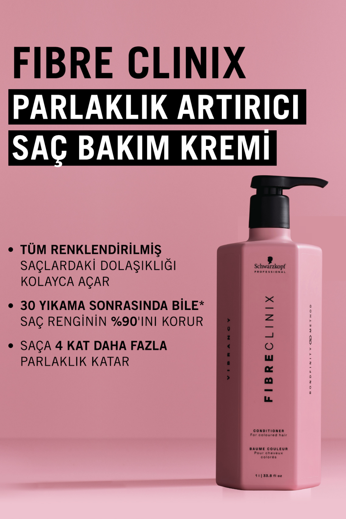 Fibre Clinix Renklendirilmiş Saçlar İçin Parlaklık Veren Saç Kremi 1000ml
