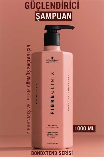 Fibre Clinix Yıpranmış ve İşlem Görmüş Saçlar İçin Güçlendirici Şampuan 1000ml