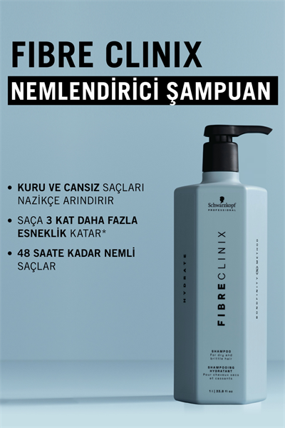 Fibre Clinix Kuru ve Kırılgan Saçlar İçin Nemlendirici Şampuan 1000ml
