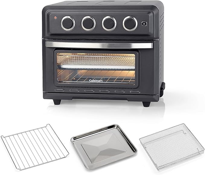 CUİSİNART TOA60E AİR FRYER MİNİ FIRIN, 7Sİ 1 ARADA FONKSİYON: SICAK HAVA FRİTÖZÜ, FIRIN, MANGAL, TOST MAKİNESİ, SICAK TUTMA FONKSİYONU, SİYAH