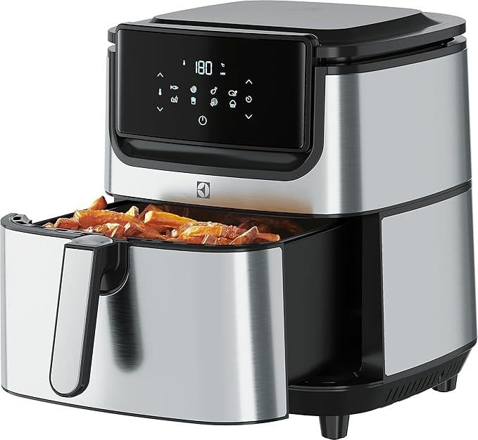 Electrolux E6AF1-6ST AirFryer 8 Programlı Dokunmatik LCD Ekranlı 7 L Sepet Kapasiteli, 5.4 L Kızartma Kapasitesi Sıcak Hava Fritözü